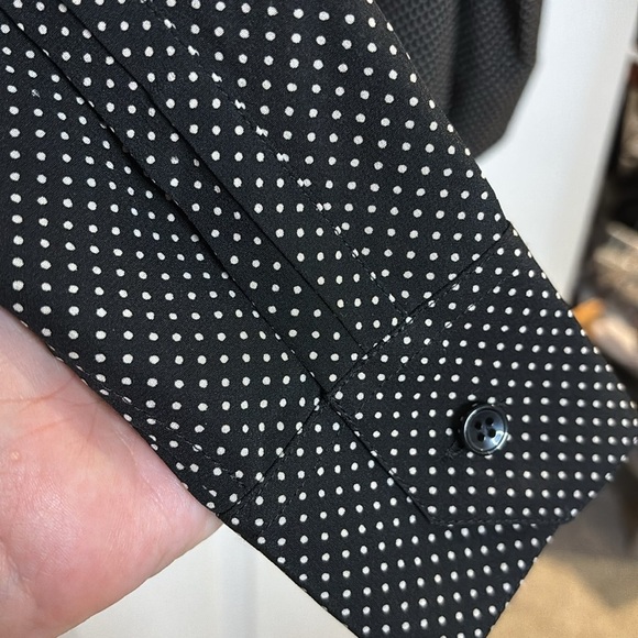 EUC SAINT LAURENT women’s black silk with tiny polka dots size 40 - Picture 8 of 8